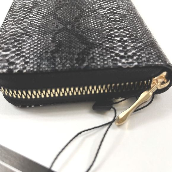 Wallet Snakeskin Print / Animal Python Zip Around / White/Black/Gray- NWT - Picture 4 of 6